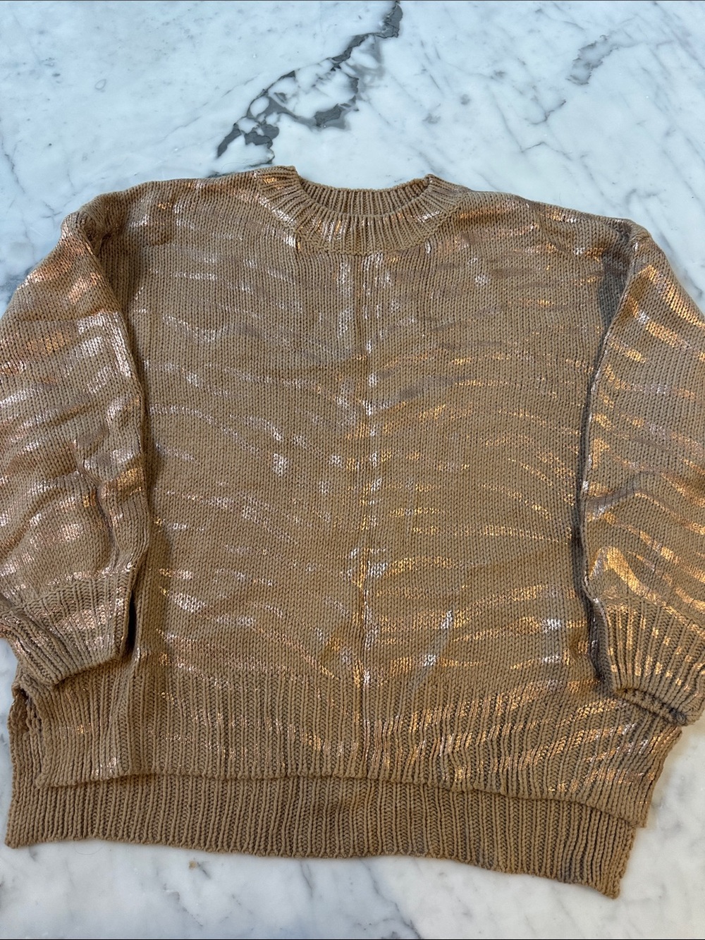Andthewhy Metallic Tiger Print Sweater